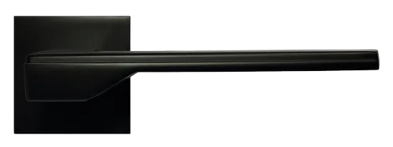 PIERRES, ручка дверная на квадратной накладке MH-49-S6 BL, цвет - черный фото купить в Набережных Челнах