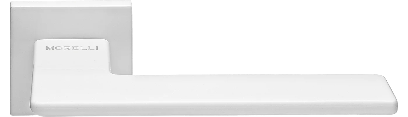 PLATEAU, ручка дверная на квадратной накладке MH-51-S6 W, цвет - белый фото купить Набережные Челны