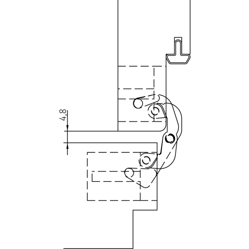 HH-19 B, скрытая петля, цвет - черный фото дверная фурнитура Набережные Челны
