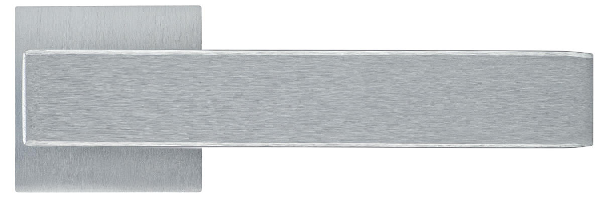 LOT ручка дверная  на квадратной розетке 6 мм, MH-56-S6 SSC, цвет - супер матовый хром фото купить в Набережных Челнах