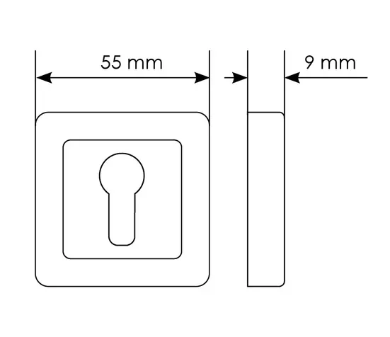 Накладка MH-KH-S55 GR/PC на ключевой цилиндр, цвет графит/хром фото купить в Набережных Челнах