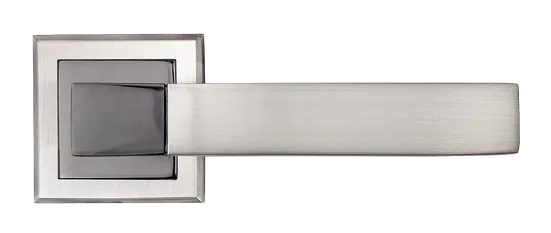 FUKOKU, ручка дверная MH-28 SN/BN-S, на квадратной накладке, цвет - бел. никель/черн. никель фото купить в Набережных Челнах