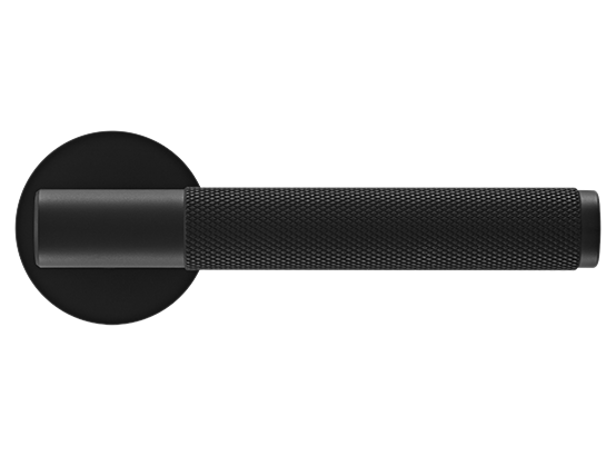 Ручка дверная "AZRIELI" на круглой розетке 6 мм, MH-57-R6T BL, цвет - чёрный фото купить в Набережных Челнах