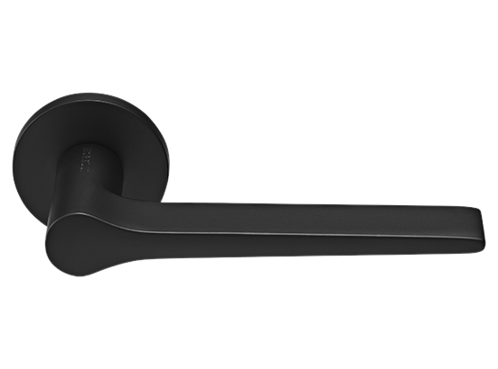 LAND ручка дверная  на круглой розетке 6 мм, MH-60-R6 BL, цвет - чёрный фото купить Набережные Челны