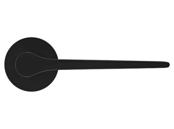LAND ручка дверная  на круглой розетке 6 мм, MH-60-R6 BL, цвет - чёрный фото купить в Набережных Челнах