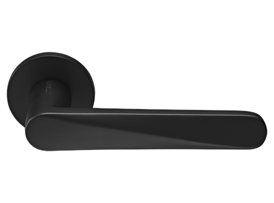 CAYAN - ручка дверная  на круглой розетке 6 мм, MH-58-R6 BL,  цвет - чёрный фото купить Набережные Челны